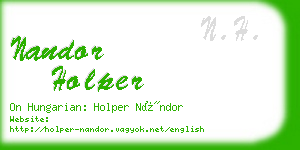 nandor holper business card